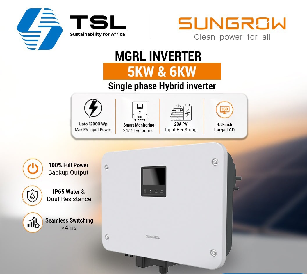 TSL and Sungrow MGRL 5kW and 6kW single phase hybrid inverter specifications